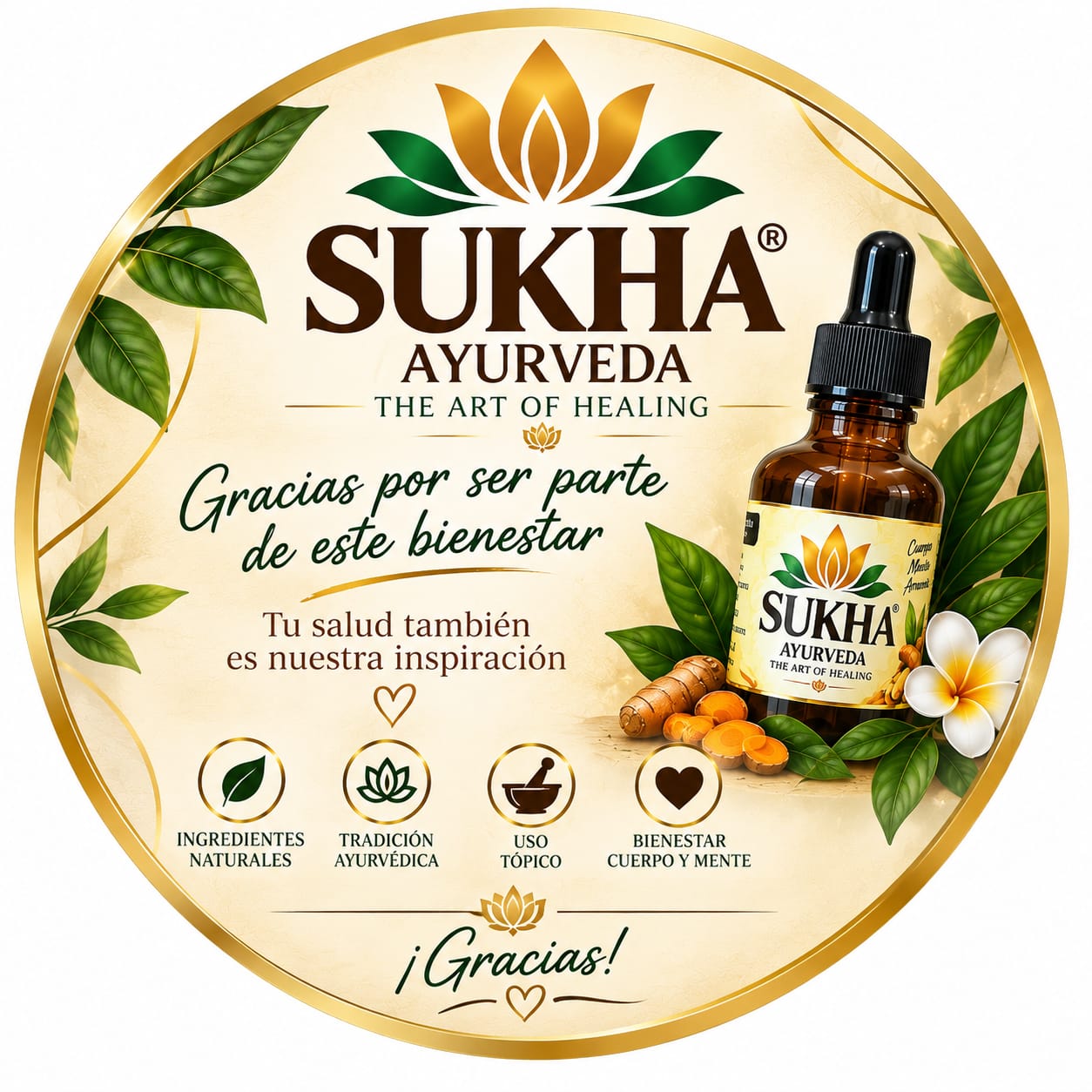 Sukha Ayurveda: ingredientes naturales, tradición ayurvédica, uso tópico